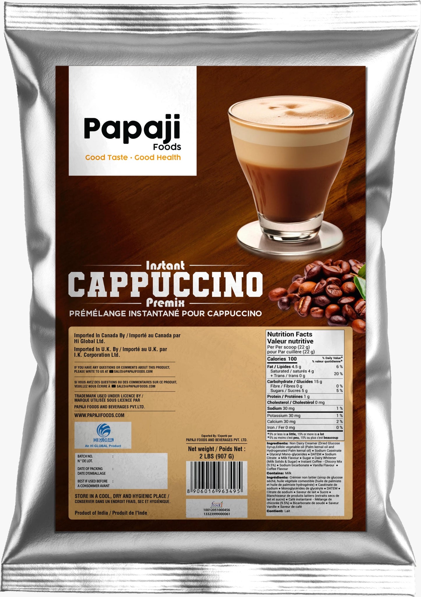 Instant Cappuccino Premium Premix (2lbs)